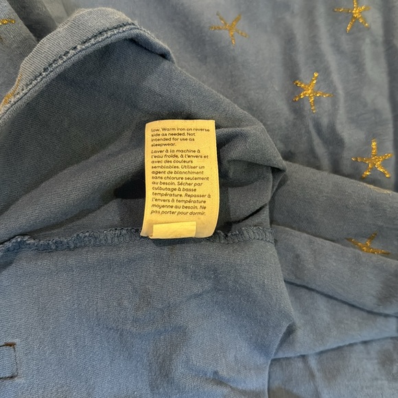 Tea Collection flutter sleeve blue dress with gold foil stars patterns, size 10 - Picture 7 of 9